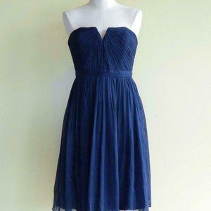 JCrew Silk Chiffon Nadia Dress $250 dark cove blue
